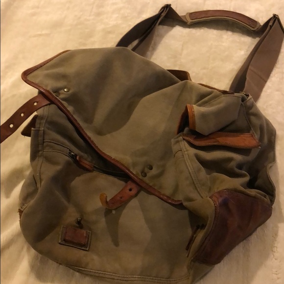 J Crew messenger canvas bag w leather details - Picture 8 of 14
